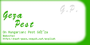 geza pest business card